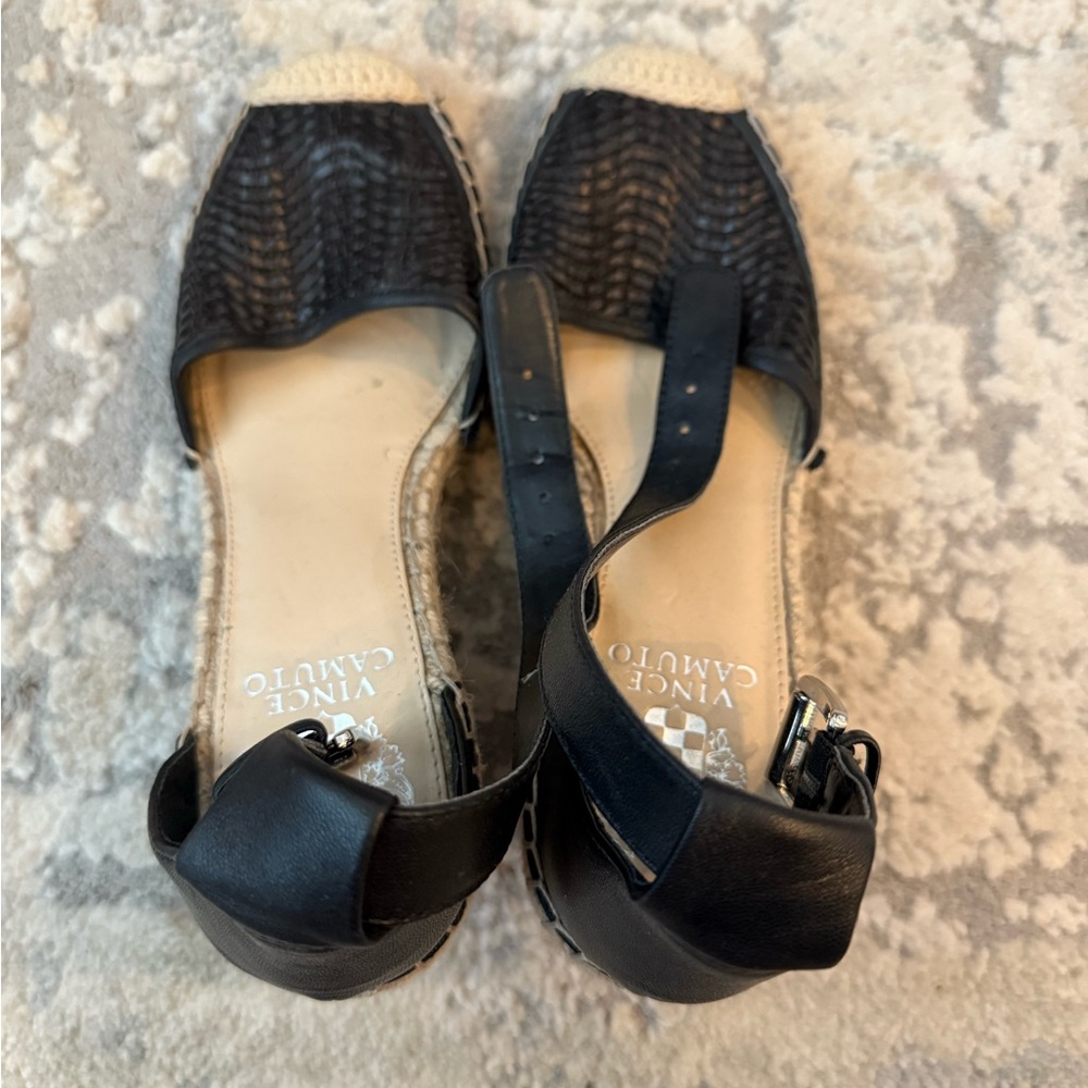 Vince Camuto Black Espadrille Wedges